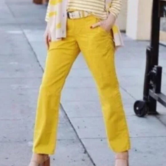 CAbi Pants - CAbi Sulfer Yellow Utility Trousers Size 4